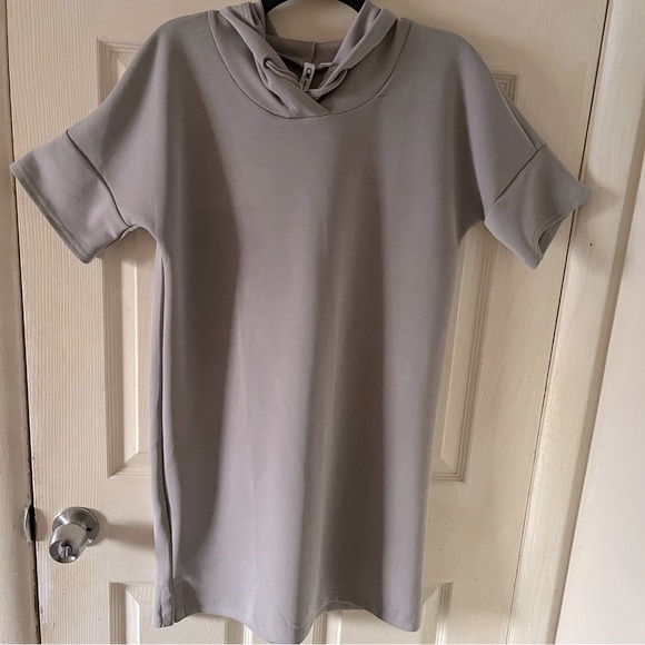 Cable & Gauge Gray YUM•MY Sand Washed Super Soft Modal Sport Hoodie Dress Size L - Picture 3 of 15